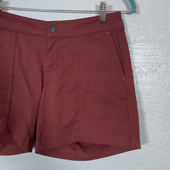 Stio Women 4 Maroon Red Coburn Shorts Stretch Quick Dry Granola Girl Crunchy - Picture 2 of 6